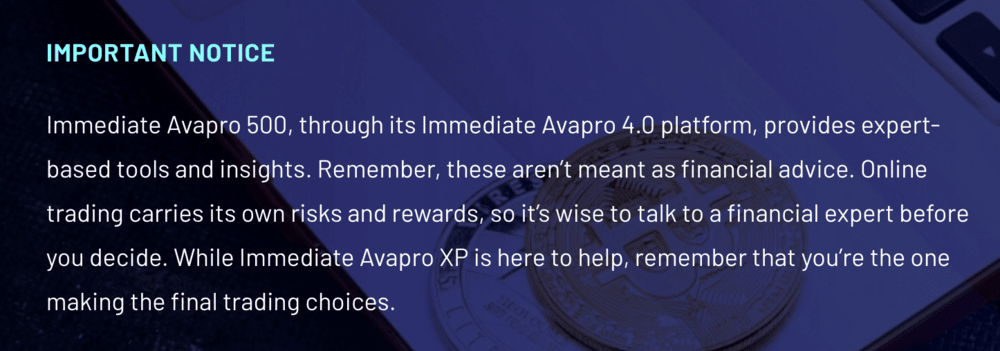 Immediate Avapro 360 (Model 24) 2024: Pelin muuttaja kryptovaluuttakaupassa? 2 Immediate Avapro 360 (Model 24)