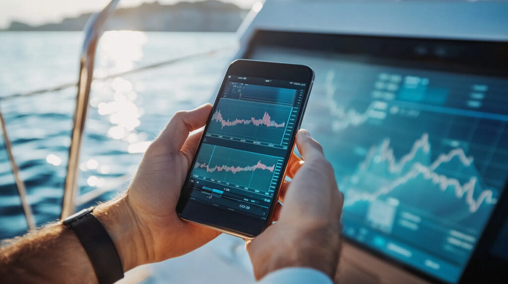 trading charts at the-yacht