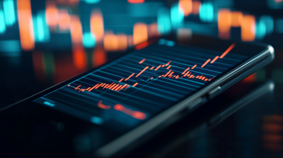 Futuristic Stock Trading Phone