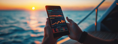 Vista de operaciones al atardecer en dispositivos móviles Mobile Sunset Trading View