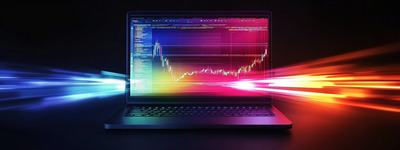 Futuristic Laptop Trading Display Futuristic Laptop Trading Display